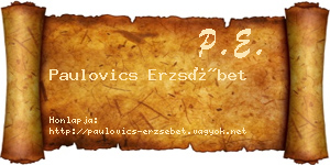 Paulovics Erzsébet névjegykártya